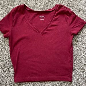Maroon V Neck Crop top !